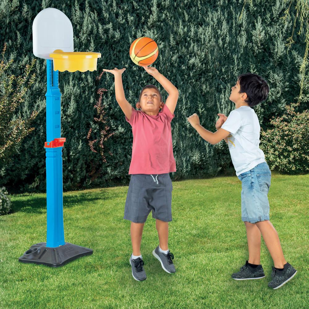Jeu Extérieur Basket Football Golf Panier Basket 3-en-1 HUOLE Enfant - Basketball, Football, Golf Hauteur Ajustable, Base Stable Eau/sable Ensemble Basket Football Golf Ajustable HUOLE Enfants 2-7 Ans