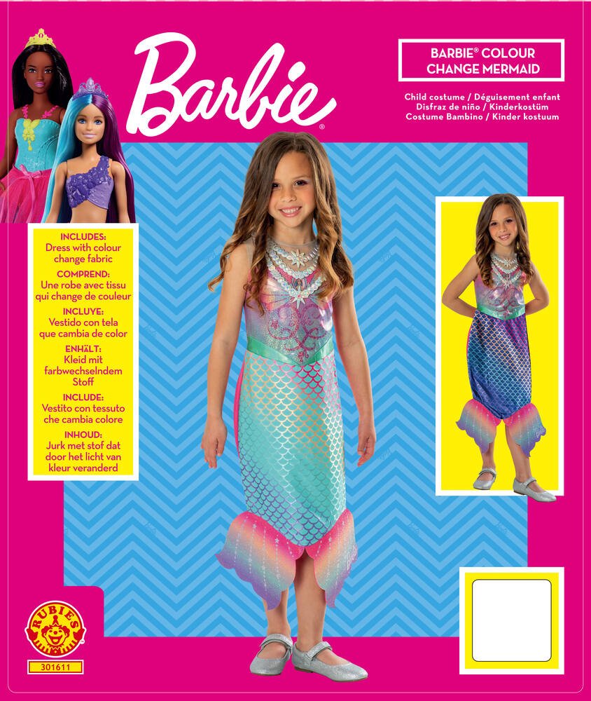 Barbie - Robe de déguisement - Fille  Des promos sur vos marques préférées