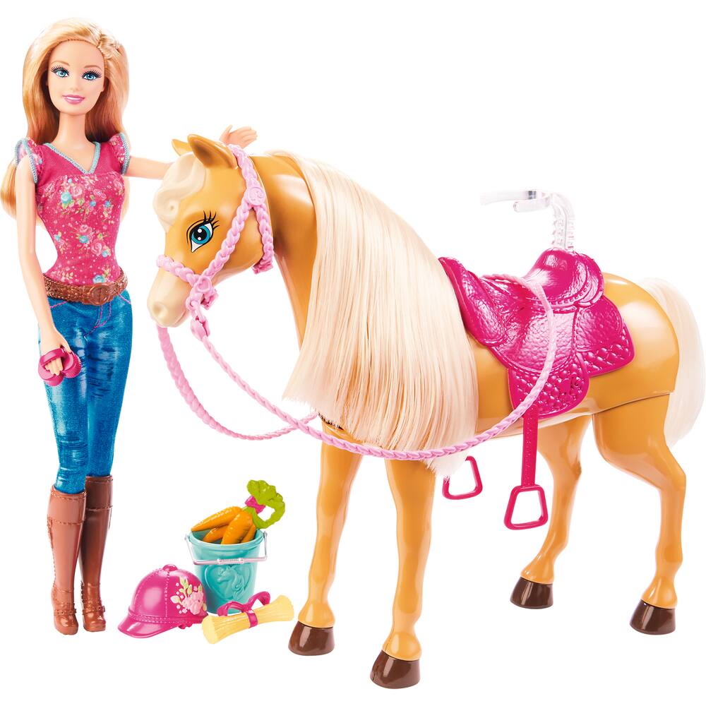 Barbie et son cheval tawny, poupees