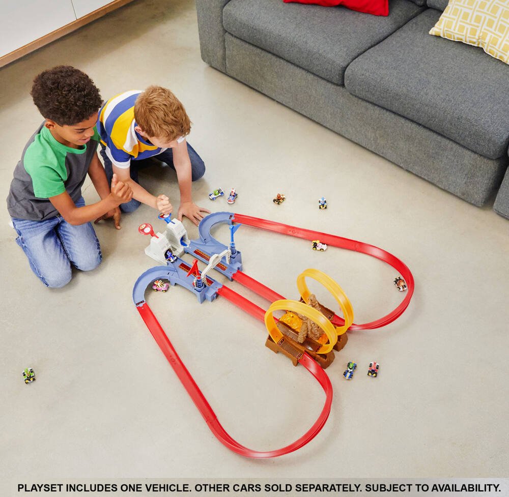 Circuit Hot Wheels - Mario Kart Château de Bowser Mattel : King Jouet,  Garages et circuits Mattel - Véhicules, circuits et jouets radiocommandés