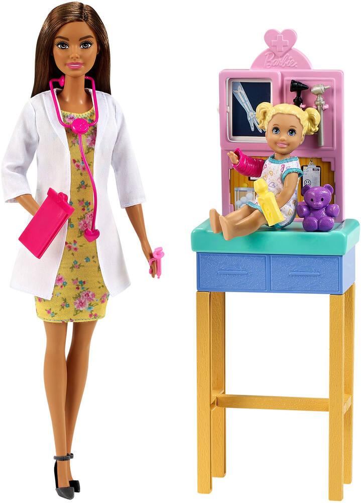 Barbie coffret docteure brune poupees joueclub