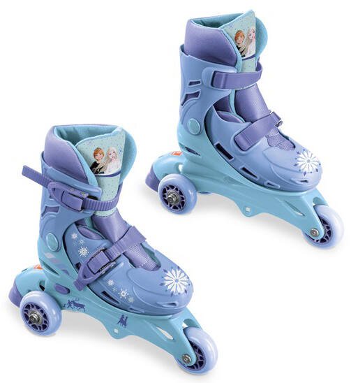 La reine des neiges rollers en ligne 3 roues - rose et bleu, jeux  exterieurs et sports