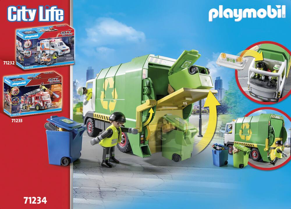 Playmobil 1580 : Camion Poubelle Avec Benne + 20 Personnages (2015) - Occasion