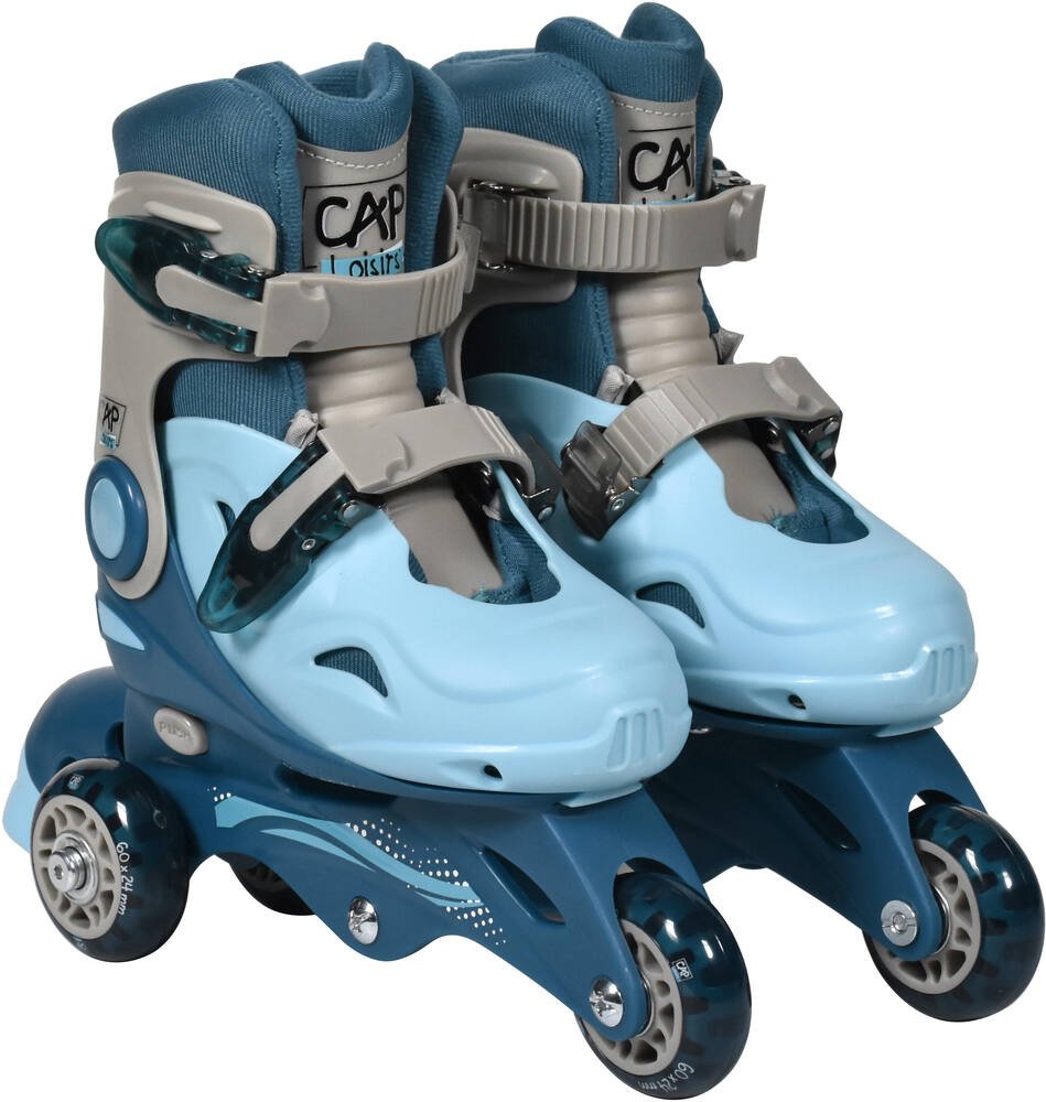 Rollers evolutifs 3 roues taille 30-33 bleu, jeux exterieurs et sports
