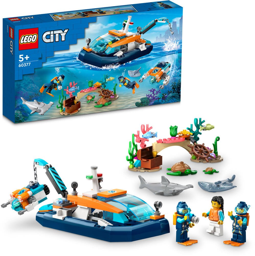 LEGO 60368 City Le Navire d'Exploration Arctique, Grand Jouet avec