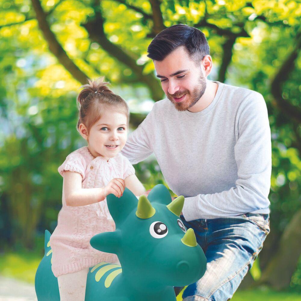 Dinosaure Sauteur Gonflable Pour Enfants – Housse Peluche Lavable, Pompe Incluse – 18 Mois à 4 Ans