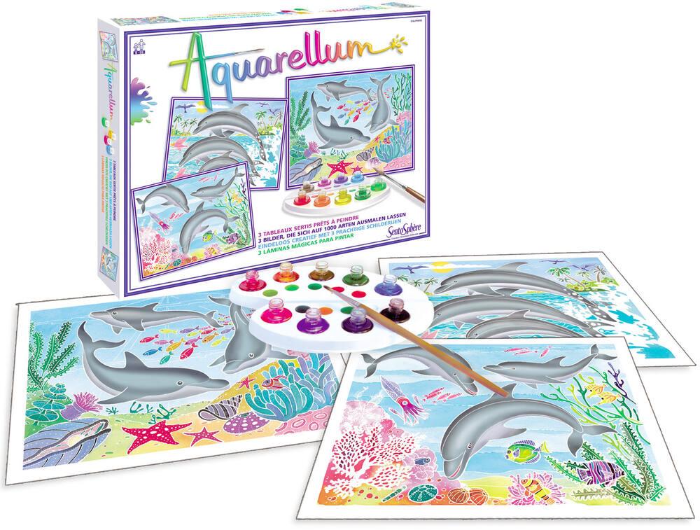SentoSphere Sentosphère Aquarellum Mini Dauphins TU pas cher SentoSphere Sentosphère Aquarellum Mini Dauphins TU pas cher