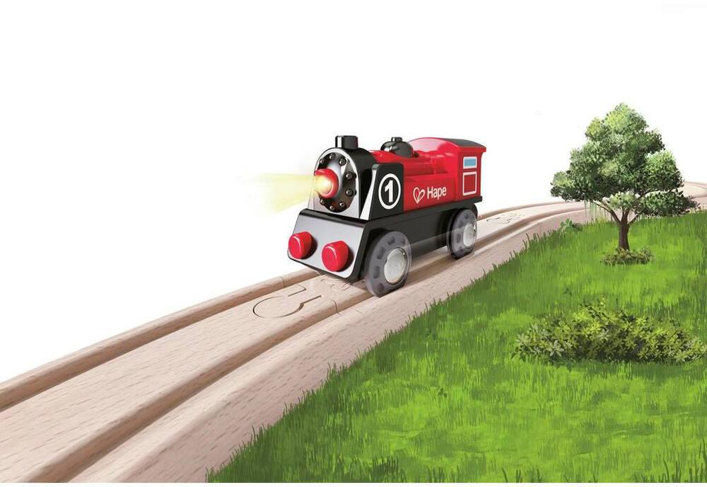 TOPLIVING Train Électrique En Bois – Locomotive Magnétique + Wagon – Batterie AAA – Compatible Brio – Dès 3 Ans