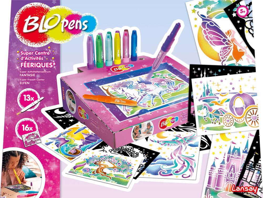 cavernedesjouets Pour blopens - activites feeriques : licornes, fees, sirenes - dessin effet aerographe - pochoirs, feutres - set creatif fille + carte cavernedesjouets Pour blopens - activites feeriques : licornes, fees, sirenes - dessin effet aerographe - pochoirs, feutres - set creatif fille + carte