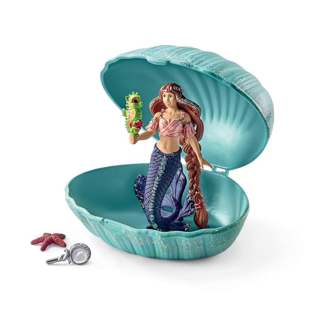 Sirene Avec Bebe Hippocampe Dans Un Coquillage Bayala Figurines Joueclub