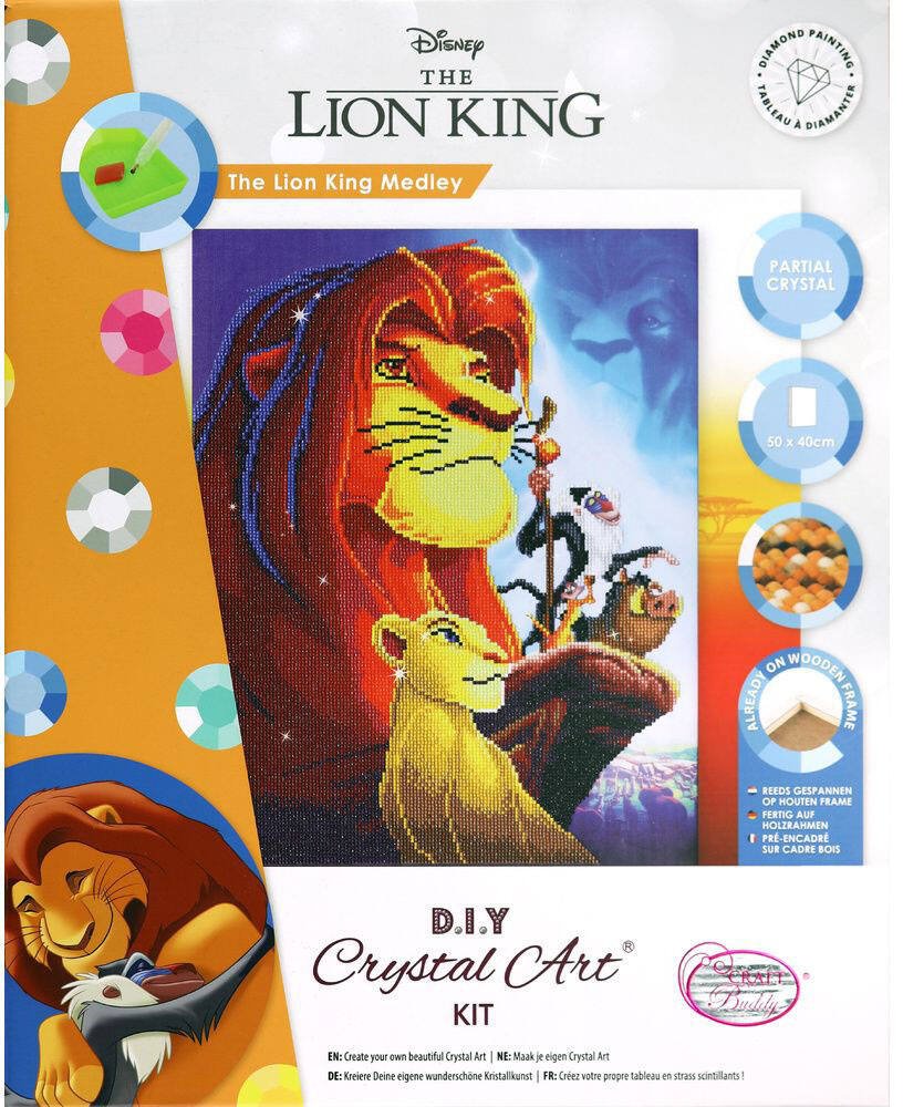Kit Crystal Art Disney - Tableau Le Roi Lion - 30 x 30 cm - Kit