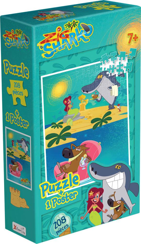 Puzzle zig et sharko 208 pieces puzzle joueclub