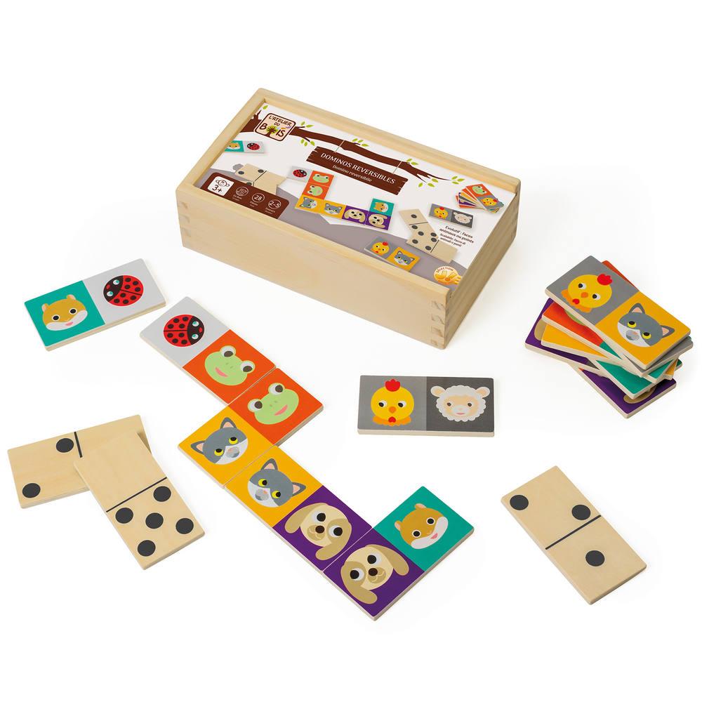 Domino animaux en bois clearance