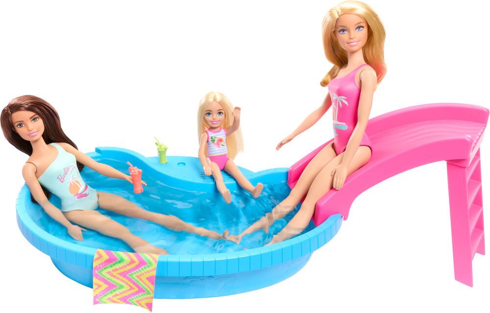 Barbie coffret poupee blonde avec piscine poupees joueclub