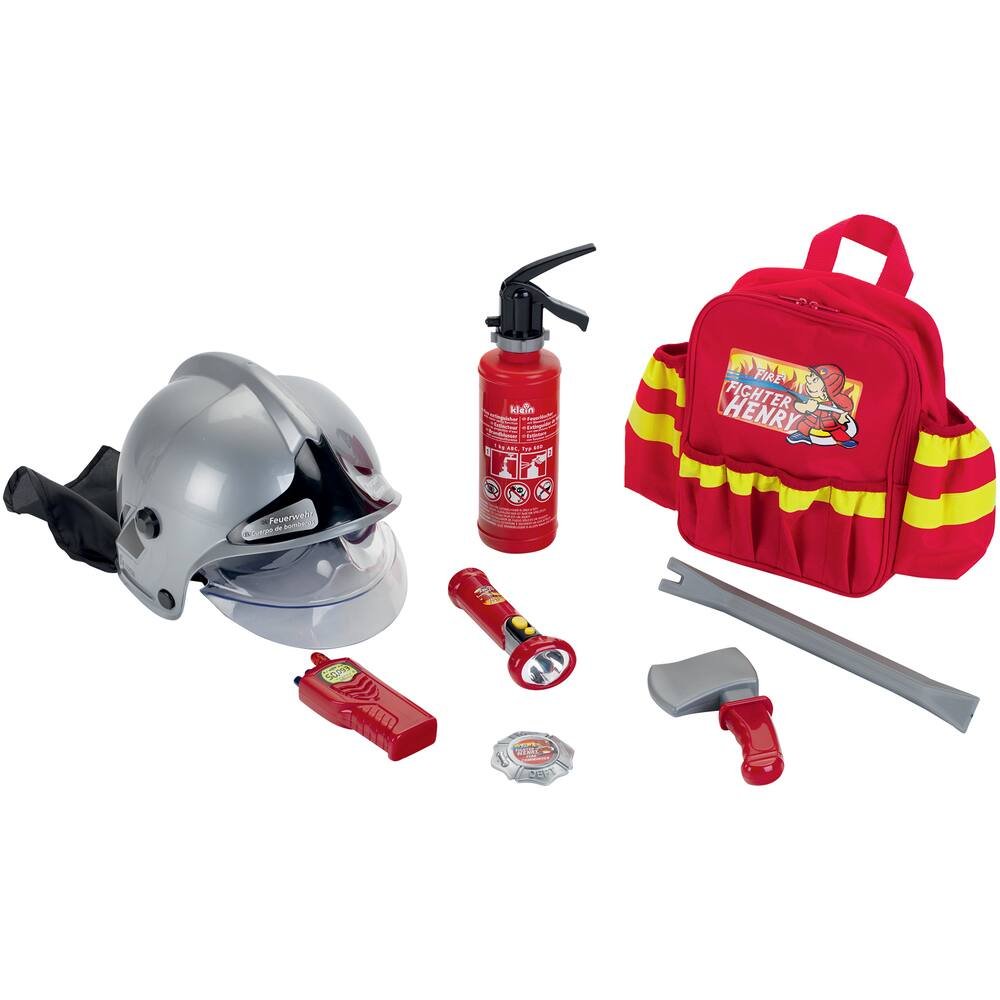 Set pompier - sac a dos avec casque et accessoires, fetes et anniversaires