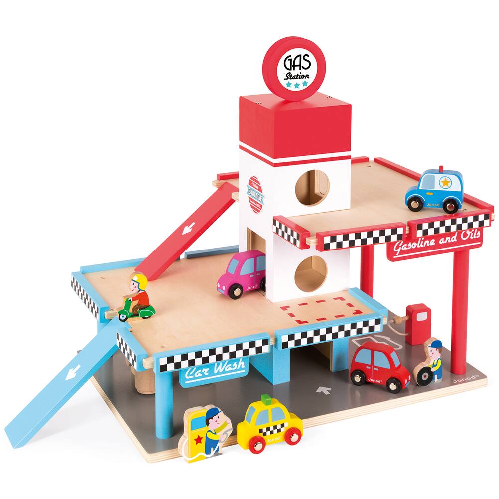 Garage station service - en bois, jouets en bois