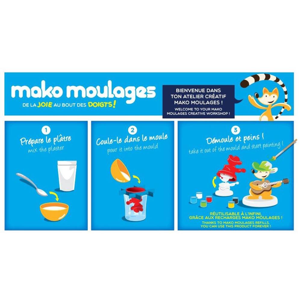Kit Loisir Créatif NEUF Mako Moulages Coffret Destination Savane 6 Moules 