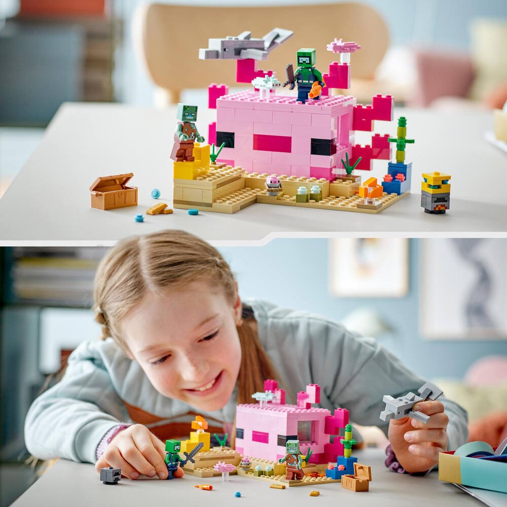 Minecraft ensemble de construction La maison Axolotl, 1 unité – Lego :  Cadeaux pour tout petits
