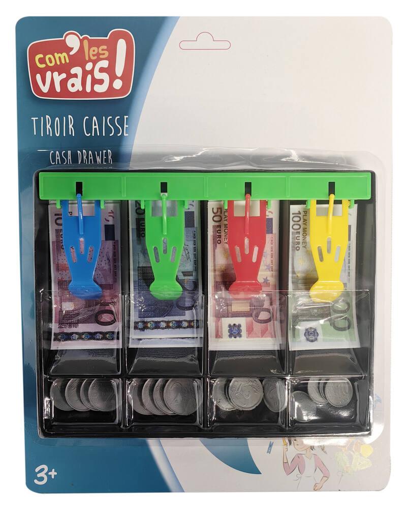 Mini Tiroir Caisse Enfant avec Billets et Monnaies | Jeu Éducatif 19x15cm