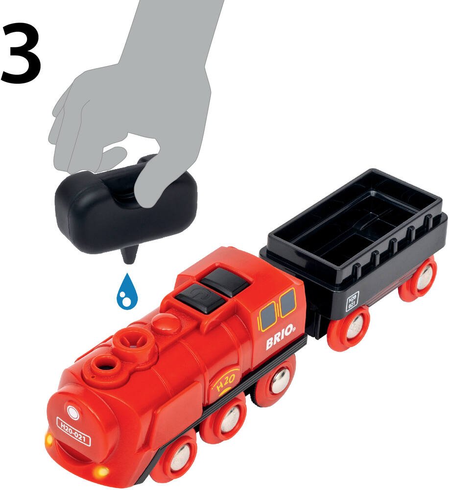 Brio 7312350360172 - circuit locomotive a piles a vapeur, jouets en bois