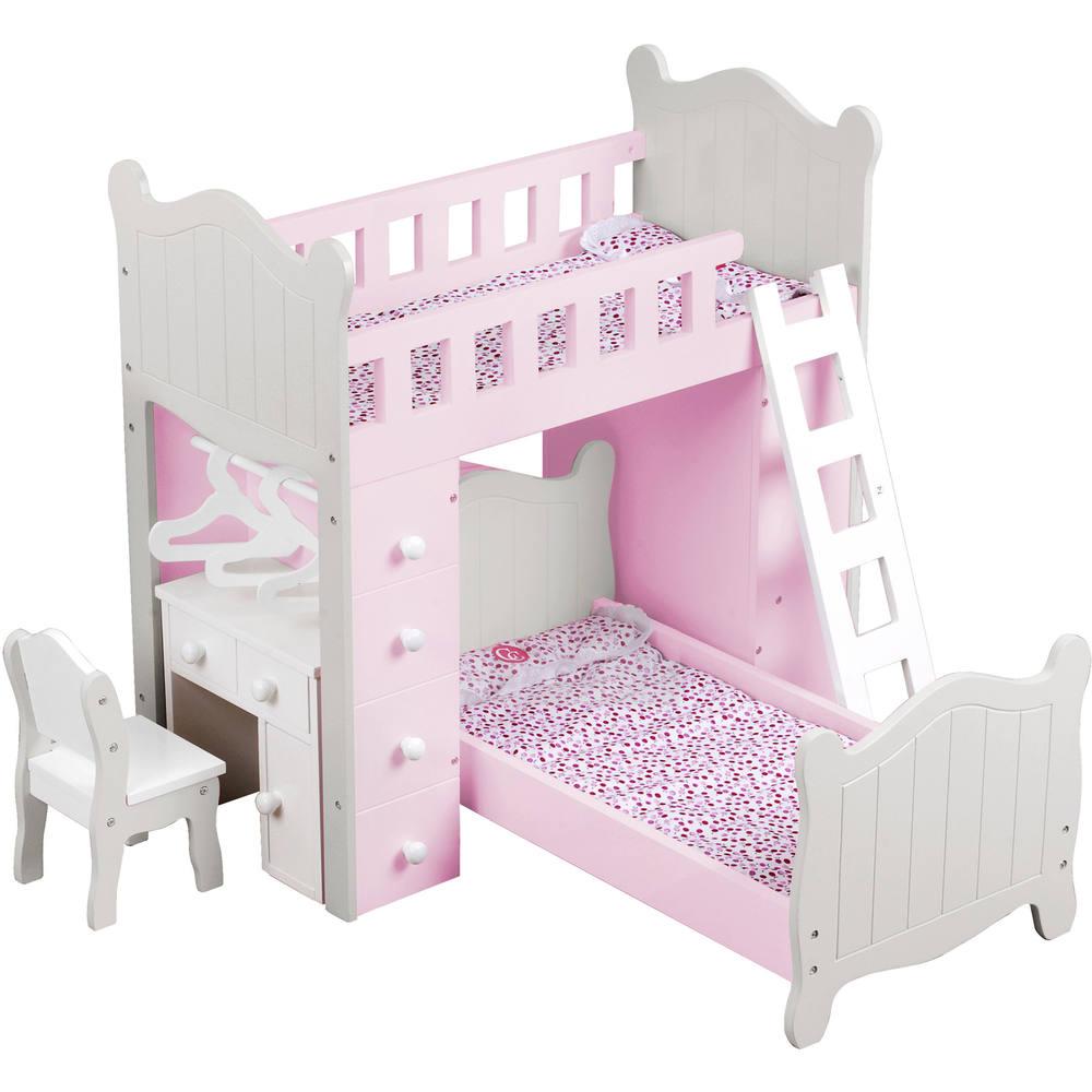 Lits superposes combines en bois | poussettes poupées, landaus \u0026 lits |  jouéclub