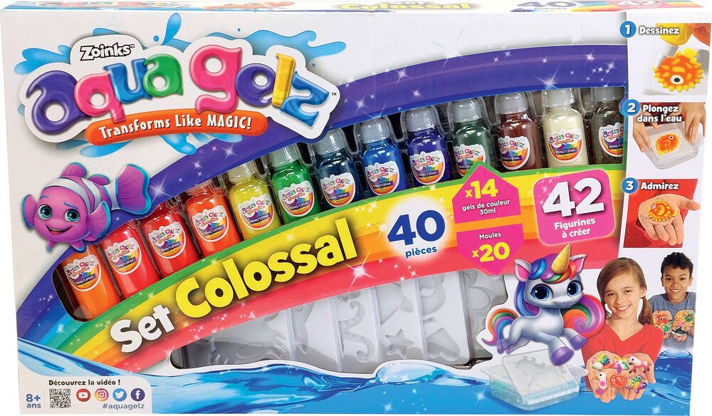 Aqua Gelz Colossal Set, 13 bouteilles de gel de couleur, 30 ml
