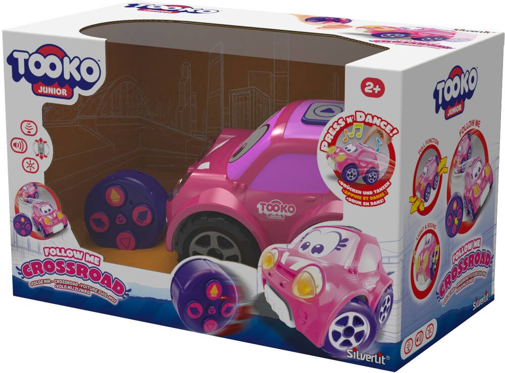 Tooko - voiture telecommandee rose fonction suis moi, vehicules-garages