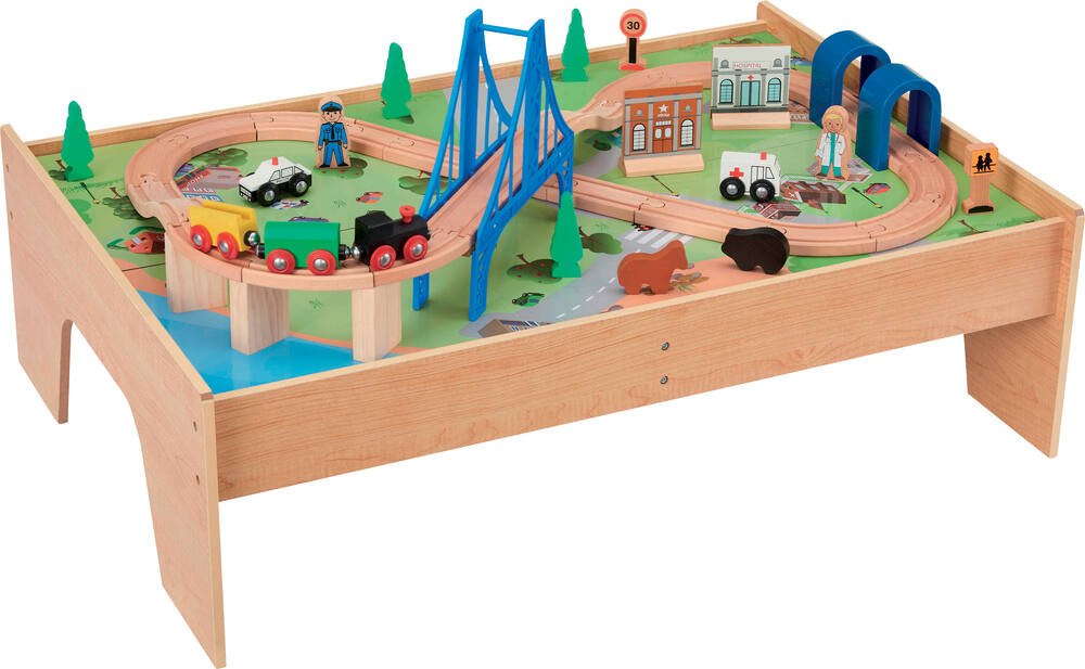 Table circuit de train en bois, jouets en bois