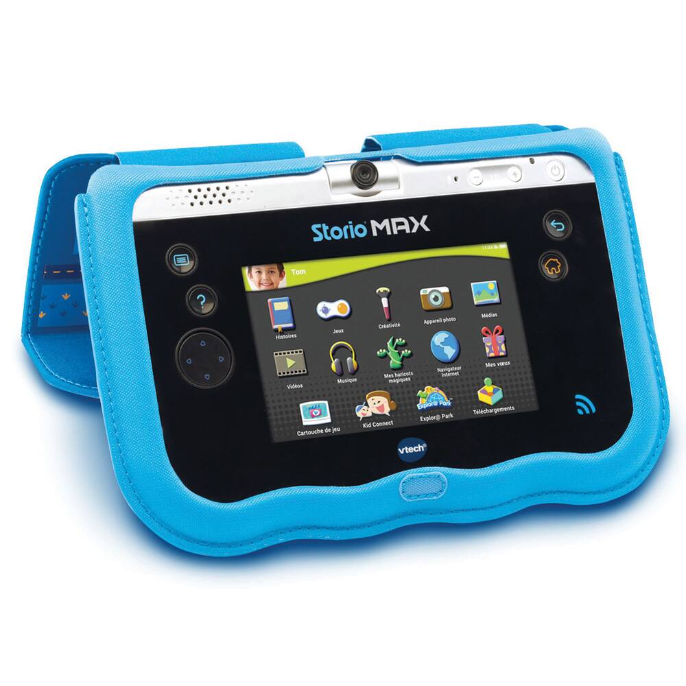 Storio - etui support bleu pour tablette storio max 5, jeux educatifs