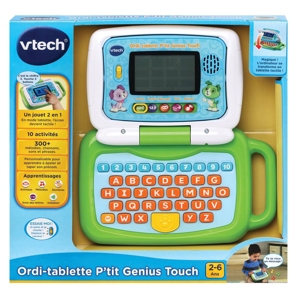 Vtech - Tablette P'tit Genius Kid noire - 139475 - Jouet électronique enfant  - Rue du Commerce