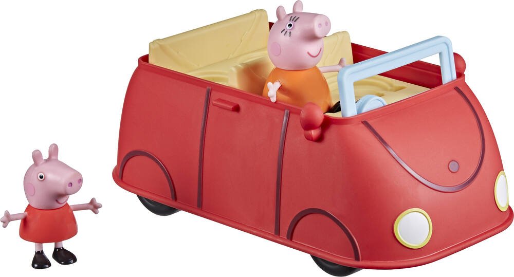 Peppa pig - la voiture familiale rouge, figurines