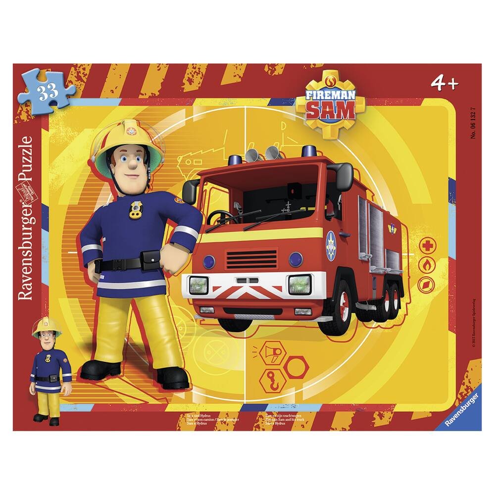 Sam le pompier puzzles 3x49 pieces - notre héros sam le pompier -  ravensburger - lot de puzzles enfant - des 5 ans - La Poste