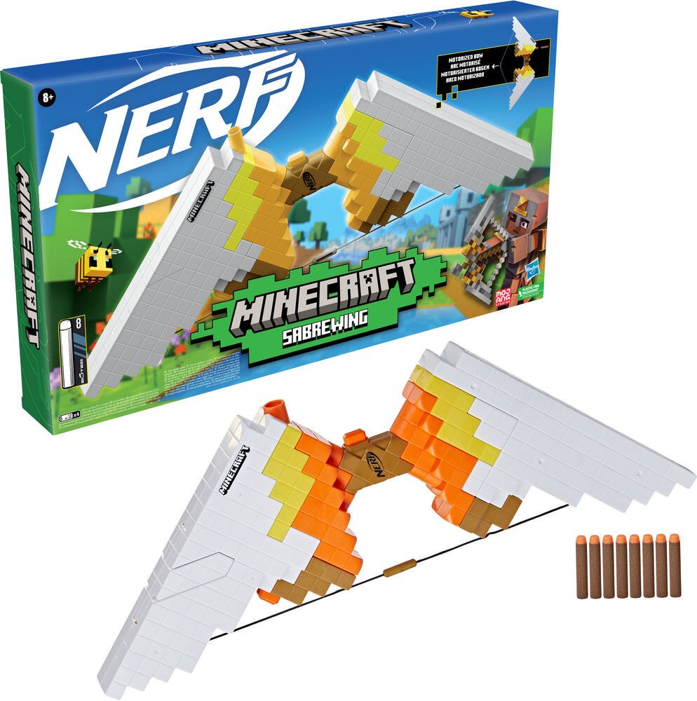 Nerf minecraft sabrewing, jeux exterieurs et sports