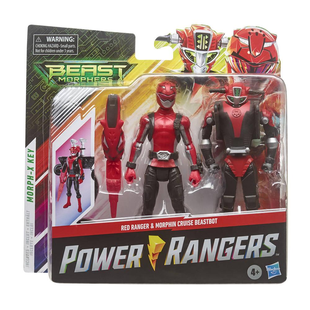Power rangers beast morphers, ranger rouge et morphin cruise beastbot | figurines | jouéclub