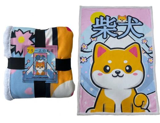 SHIBA INU KAWAII PLAID SHERPA