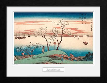HIROSHIGE - TIRAGE ENCADRE "CERISIERS EN FLEURS A GOTENYA" (30X40)X2* 41281633.jpg