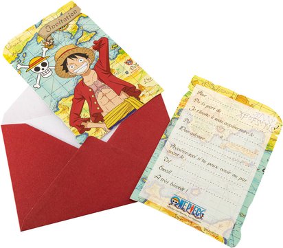 ONE PIECE - 8 CARTONS INVITATION 14.5CM X 10CM ET 8 ENVELOPPES 41107518.jpg