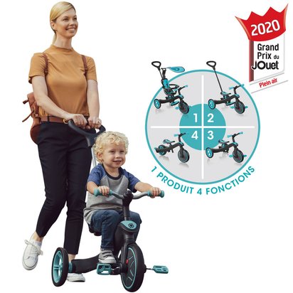 Tricycle Evolutif Explorer 4 In 1 Globber Vert Menthe Jeux Exterieurs Et Sports Joueclub