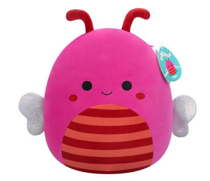 SQUISHMALLOWS - PELUCHE MOYENNE 30 CM - MARA - ABEILLE ROSE VIF AVEC VENTRE RAYE ORANGE ET BORDEAUX 41289943.jpg