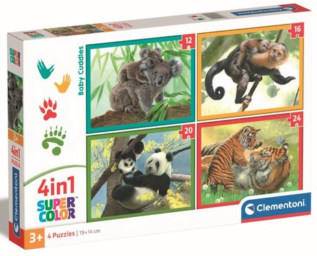 Puzzle 4 en 1 - bebes animaux | puzzle | jouéclub