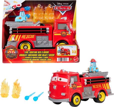 Cars - camion pompier rouge et guido | figurines | jouéclub