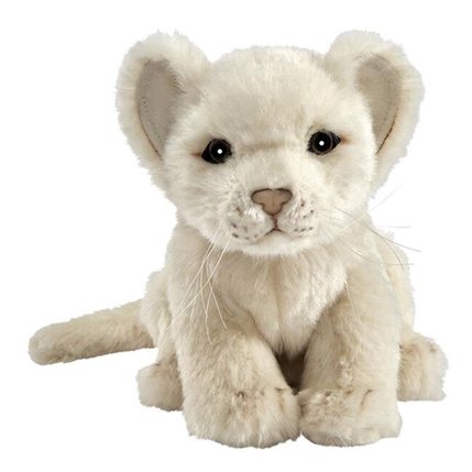 Peluche Lion Blanc Bebe Assis 18 Cm Peluche Joueclub